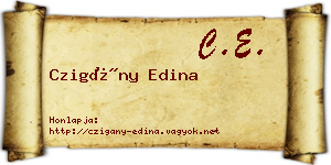 Czigány Edina névjegykártya